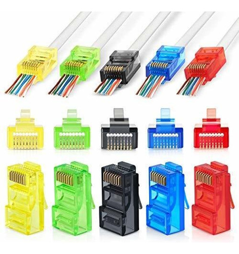 Conectores De Paso Ems Rj45 Cat6  Colores Surtidos  Paquete