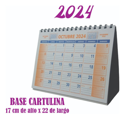 Carpita Calendario Planificador 22 X 17 Cm - Base Cartulina