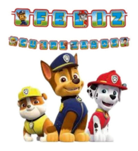 Paw Patrol Feliz Cumpleaños Adorno Original 2 Pzas