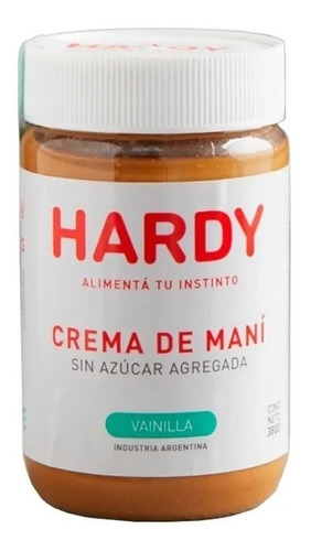 Crema De Maní 380 Gr Hardy 100% Natural Sin Azucar Vegana