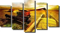 Comprar Quadro Decorativo Agricultura Colheitadeira 5 Peças