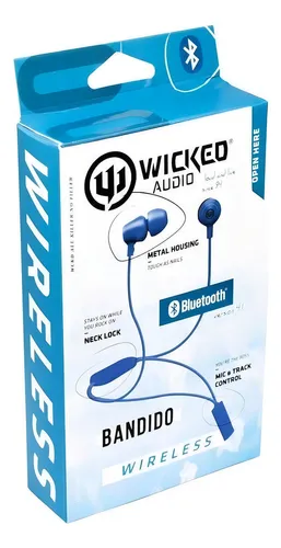Audifonos Bluetooth Wicked Bandido Color Azul Agua