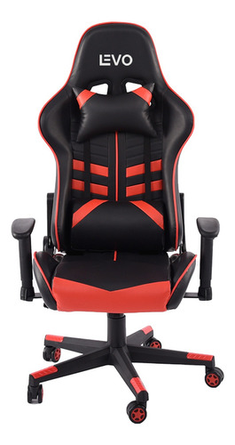 Silla Gamer Escritorio Ergonómica Negra Roja Levo