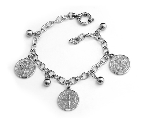 Imagen 1 de 1 de Pulsera Con 3 Dijes San Benito