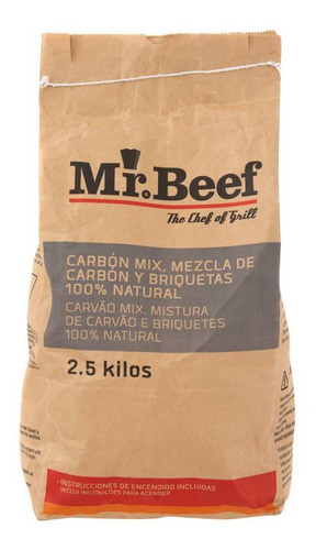Imagen 1 de 8 de Mezcla De Carbón Y Briquetas Mr Beef