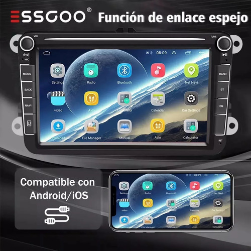 Estéreo Android 8in 6+256gb Con Carplay Para Jetta Mk6 Bora