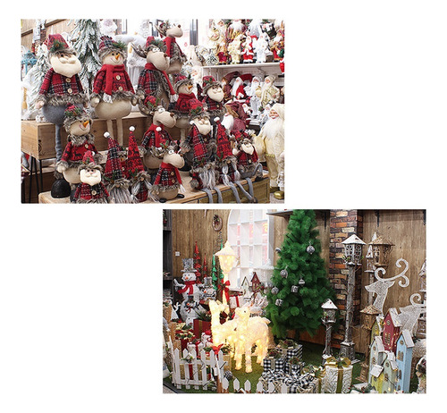 2pcs Muñeca De Navidad Muñeco De Nieve Adorno Decorativo