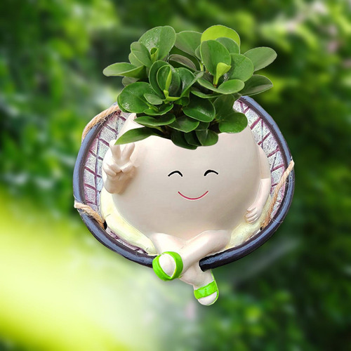 Plantador Colgante Smile Face Swinging Silla Flower Estilo A