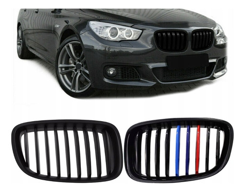 Parrilla Negra Mate Tricolor Para Bmw Serie 5 Gt F07 2010-14