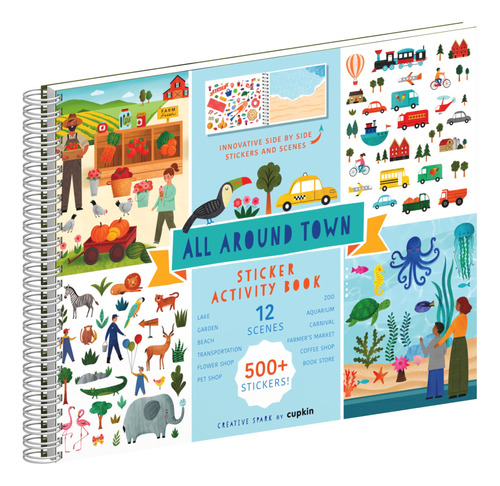 All Around Town - Innovador Libro De Calcomanas Y Para Color