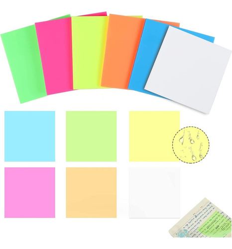 250 Notas Adhesivas Post It Transparente En 5 Colores