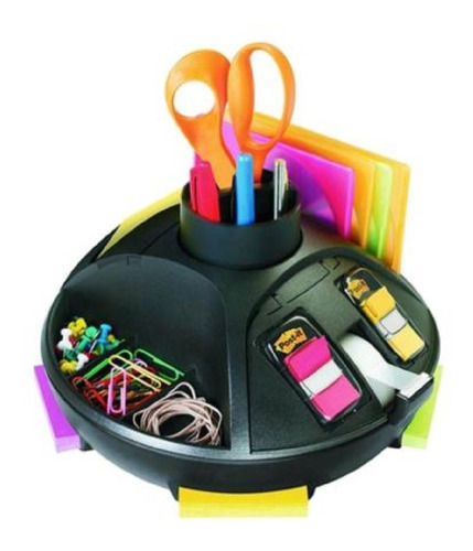 Organizador 3m Post-it C-91 Giratorio Escritorio Color Negro