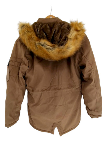 Campera Hombre Parka Corderito Capucha Desmotable Polo Club