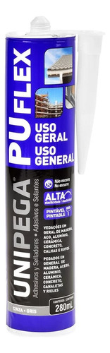 Sellador de silicona Pu Flex de uso general gris 280 ml