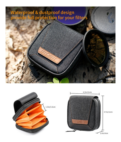 K&f 4 En 1 Funda Básica Para Filtros De Objetivo De Cámara