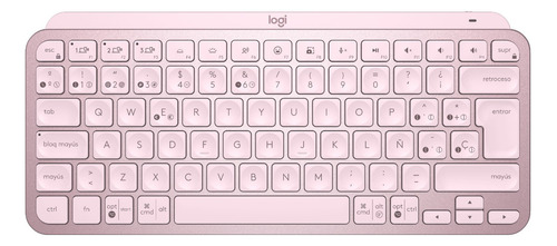 Teclado Bluetooth Logitech Master Series Mx Keys Mini Amv Color del teclado Rosa Idioma Español