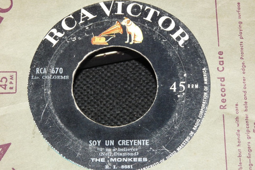 Jch- The Monkees Soy Un Creyente / Piedra De Toque 45 Rpm