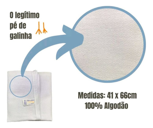 Pano De Prato Branco Pé De Galinha O Legitimo Kit Com 10