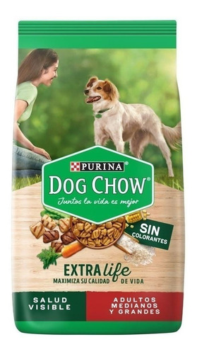 Alimento Dog Chow Salud Visible Sin Colorantes para perro adulto de raza mediana y grande sabor mix en bolsa de 3 kg