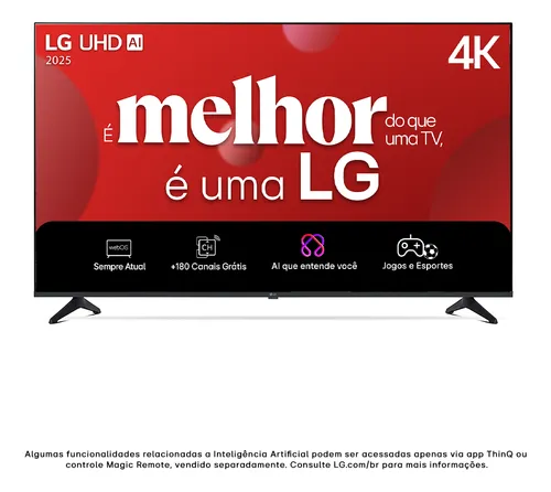 Smart TV 4K 65" LG UHD 65UA75 Processador α7 AI Ger8 4K Super Ups...