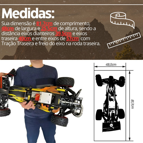 Carro Controle Remoto Com Motor 5b Rofun Baha 32cc Off-road