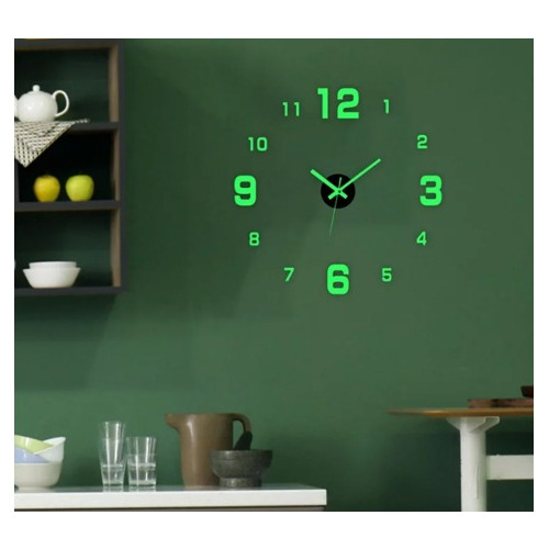 Reloj Pared Adhesivo 40 Cm Fluorescente