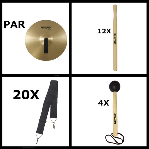 Kit Prato Fanfarra 13'' Par + 20 Talgan + 12 Mt-18 + 4 Mc47