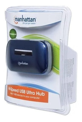 Concentrador Usb 2.0 Manhattan 161039 Hub 7 Puertos Alimenta