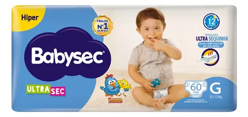 Fralda Babysec Ultrasec Galinha Pintadinha G 60 Unid