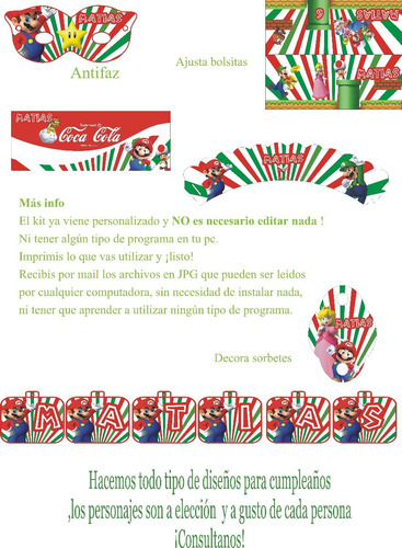 Super Mario Bros Kit Personalizado E Imprimible