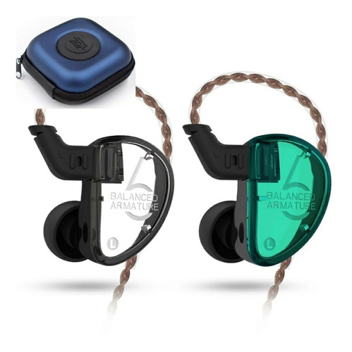 Fone De Ouvido Kz As06 3ba Drive In Ear Bag Retorno De Palc