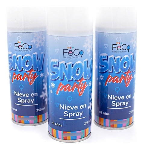 Pack 6 Spray Nieve  Decoración Navidad 250ml