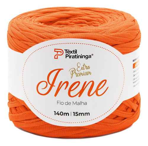 Fio De Malha Irene Extra Premium Têxtil Piratininga 140mts Cor Laranja