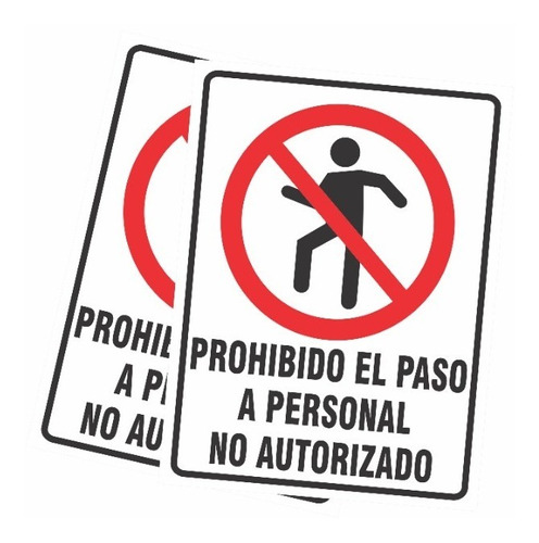 Señal Aviso Letrero Plástico Prohibido El Paso No Pase