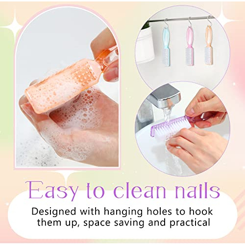Patelai 30 Cepillos De Uñas Para Limpieza De Uñas, Mango D