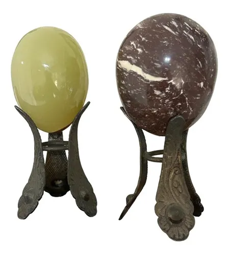 comprar Huevos De Mármol Sobre Pedestal Antiguos Vintage