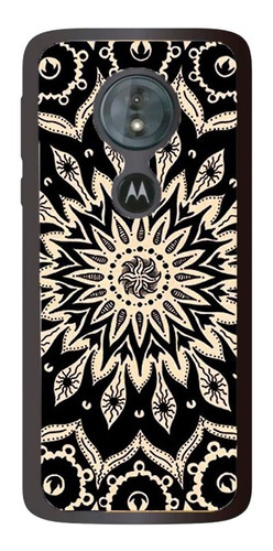 Case Funda Para Motorola Moto E5 Mandala Negro Beige Moda