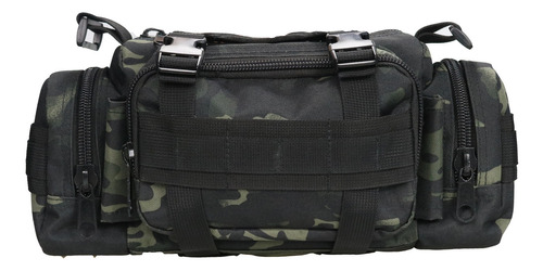 Riñonera / Bolso Kossok Táctica 2 En 1 Calgary Reforzada Color Camuflado verde Diseño de la tela Liso