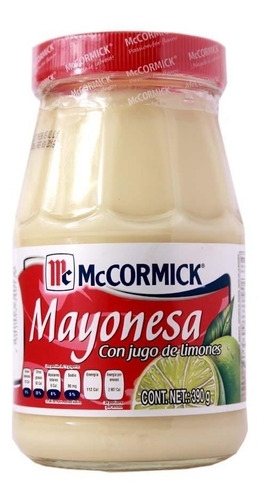 Mayonesa Mccormick Con Jugo De Limón 390 Gr