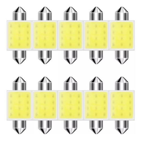 10 Focos Led Cob Festoon Fusible Interior 31 36 39 Y 41 Mm