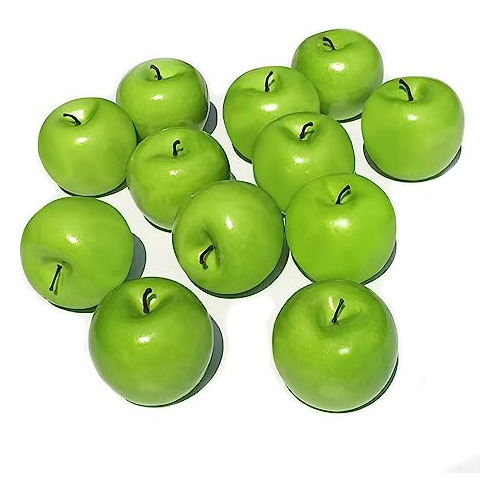 Caja De 12 Manzanas Verdes Artificiales