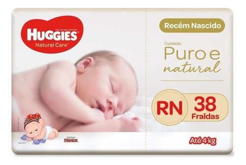 Fralda Huggies Natural Care Rn - 38 Fraldas Gênero Sem gênero Tamanho Recém-nascido (RN)