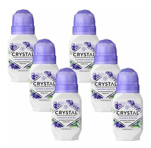 Cristal Mineral Desodorante Roll-on, Lavanda Y Té Blanco 2,2