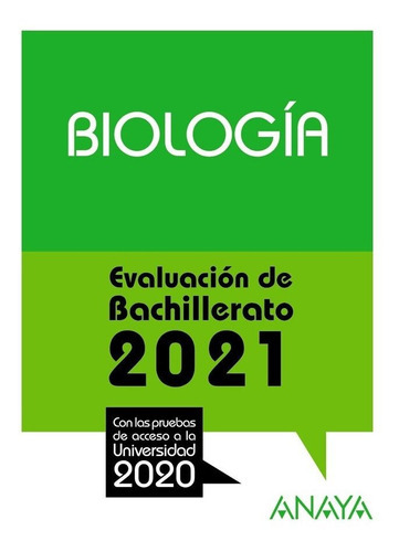 2021 Biologia Evaluacion De Bachillerato, De Herrera Gonzalez, Rosa. Editorial Anaya Educación, Tapa Blanda En Español