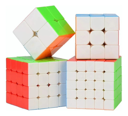 Nc Pack Kit Qiyi Magic Cube 2x2,3x3, 4x4,5x5 Six Colors T