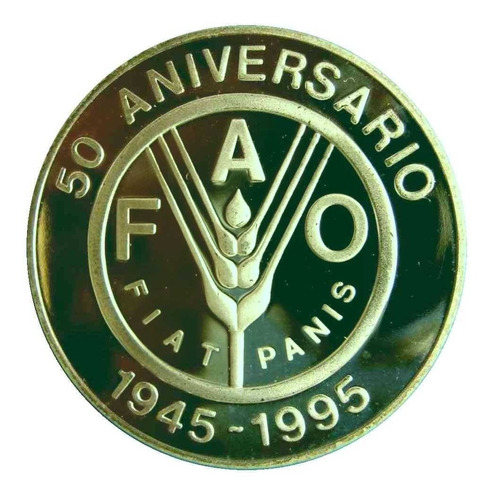 Tp Fao De Plata 2ºtipo 1945 1995 Impecable Proof. C Estuche.