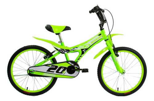 Bicicleta bmx freestyle infantil SLP Max R20 1v frenos v-brakes color verde con pie de apoyo  