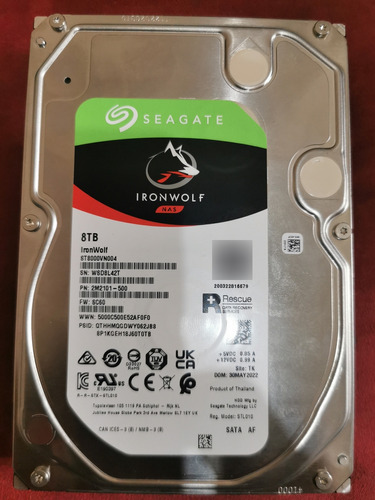 Disco Rigido Seagate 8tb 3.5 Nas Ironwolf