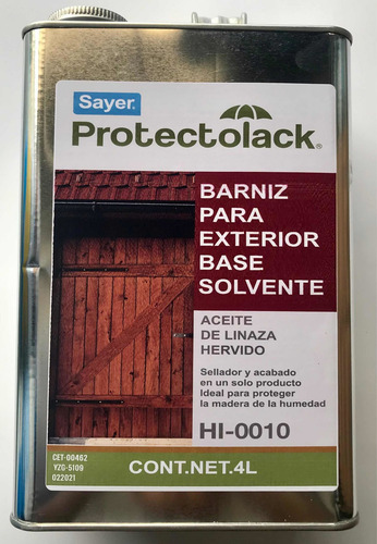 Aceite De Linaza Para Madera Hervido 4 Litros Exterior