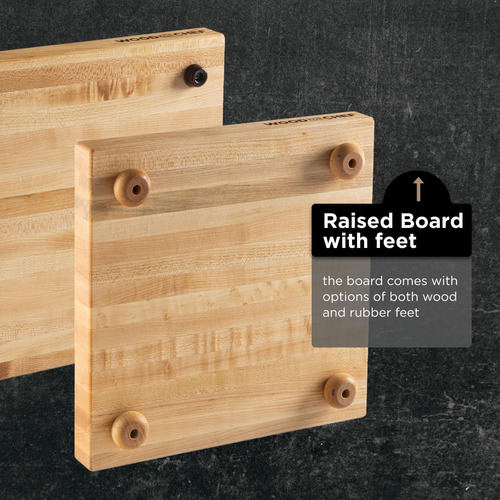Bloque De Carnicero De Madera Dura Con Pies